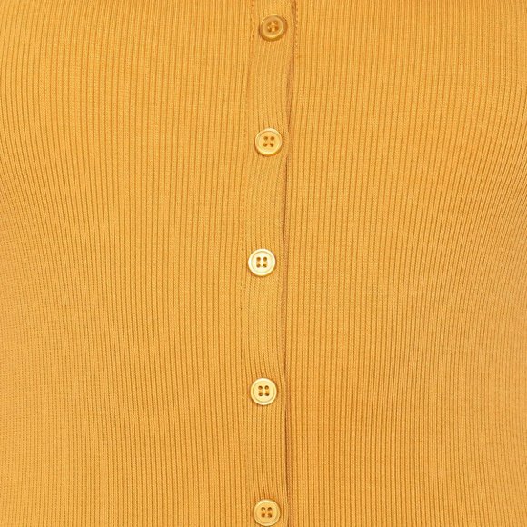 Women's Ocher Fron Button Slit Rib Cami Midi Dress For Valentine Size-S NWT - Picture 4 of 4